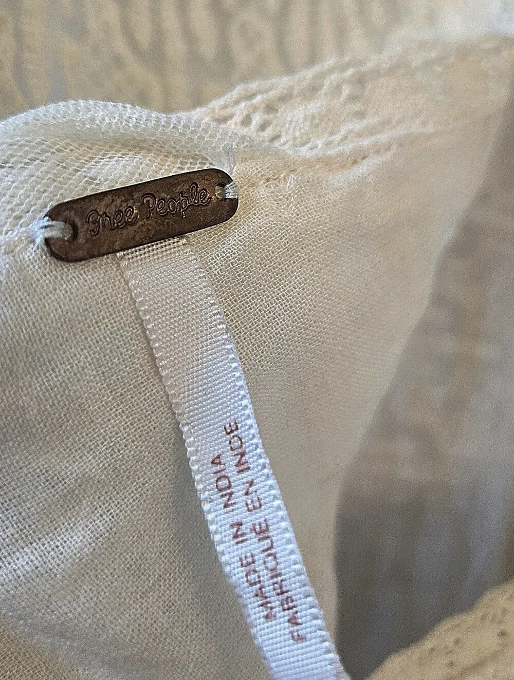 Free People Cream Lace Detail Dress